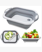 Tábua de Corte Dobrável 3 em 1 com Cesta de Drenagem