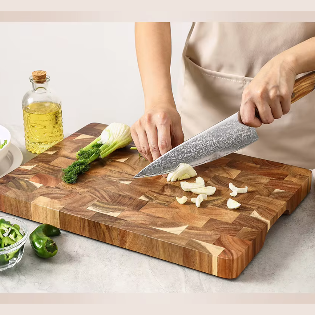 Tábua de Corte Dupla Face em Madeira de Acácia