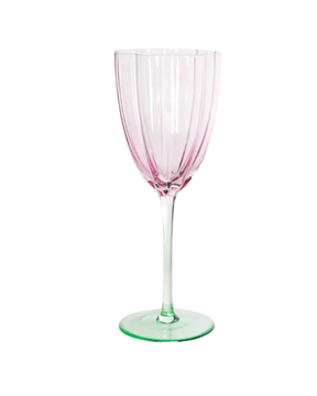 Taça Flauta de Vidro Vintage Floral com Formato de Tulipa