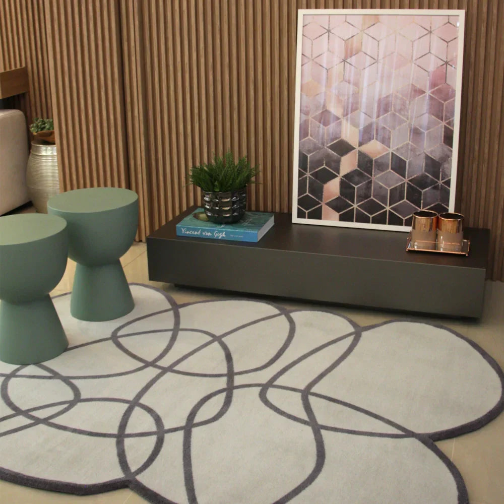 Tapete Orgânico Abstrato Grande - Coleção Flow