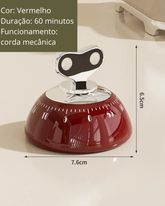 Temporizador de Cozinha Magnético Manual com Alarme