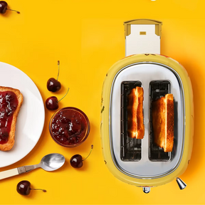 Torradeira Vintage Retrô Desenhada a Mão para 2 Fatias com Função Automática