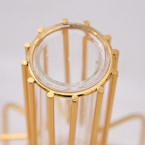 Vaso Decorativo em Ferro Forjado com Recipiente Hidropônico Moderno e Minimalista