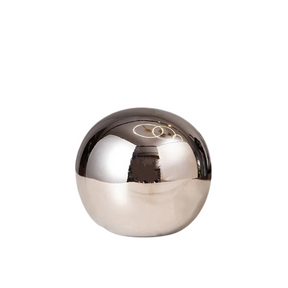 Vaso de Cerâmica Banhado a Prata com Bolinhas Geométricas