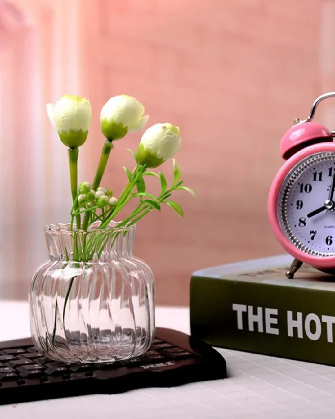 Vaso de Vidro Nórdico Transparente para Decoração de Flores e Arranjos