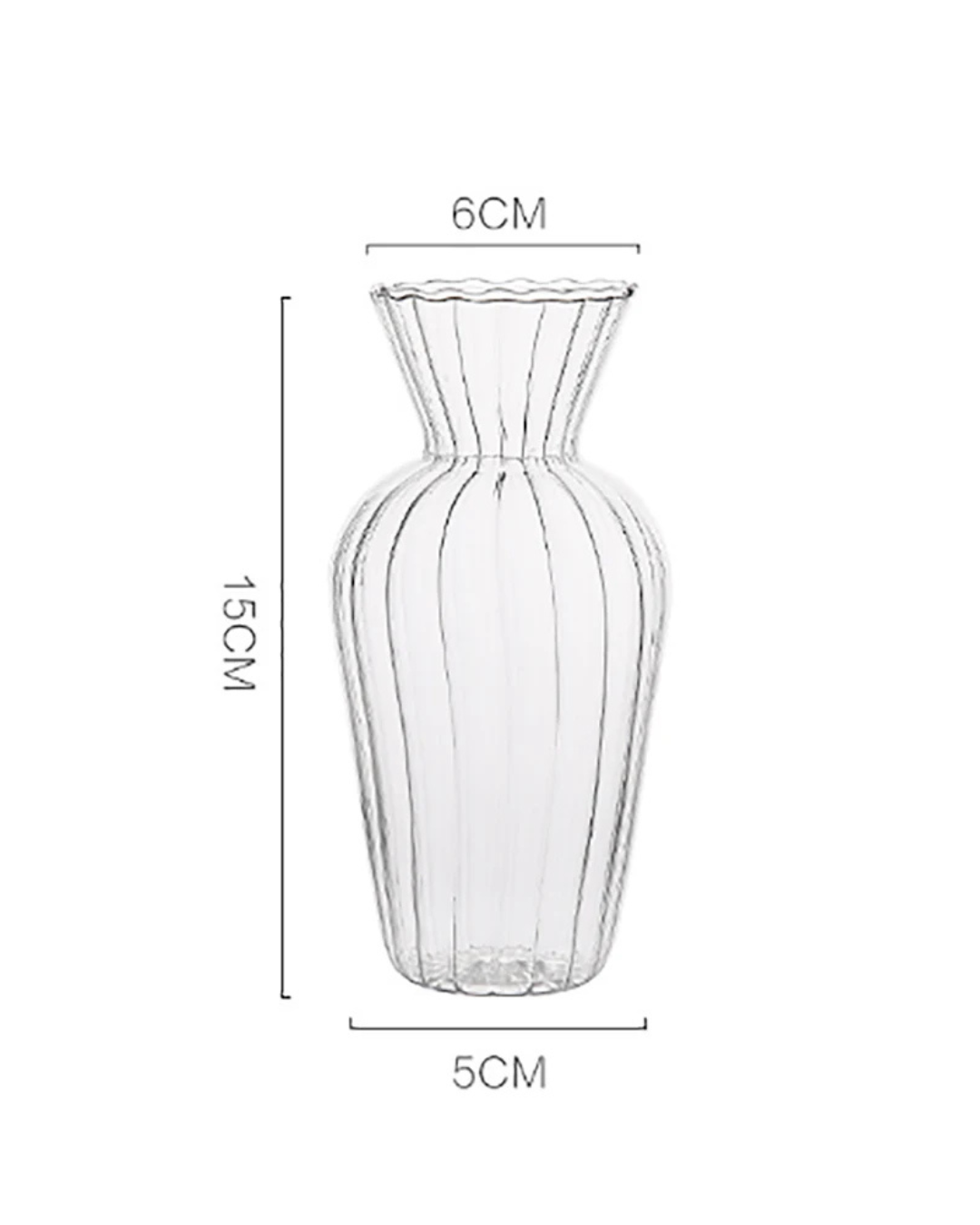 Vaso de Vidro Nórdico Transparente para Decoração de Flores e Arranjos