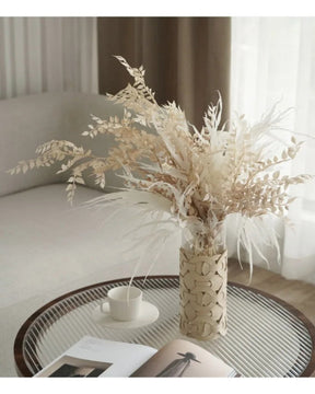 Vaso de Vidro com Couro Trançado Decoração Moderna para Sala ou Mesa