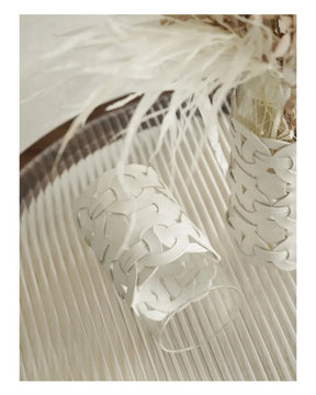 Vaso de Vidro com Couro Trançado Decoração Moderna para Sala ou Mesa