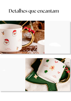 Xícara de 220ml com Prato e Colher