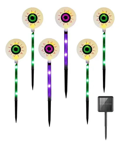 Kit Luminária Colorida Solar Decorativa  Abóbora Para Halloween - 6 Peças