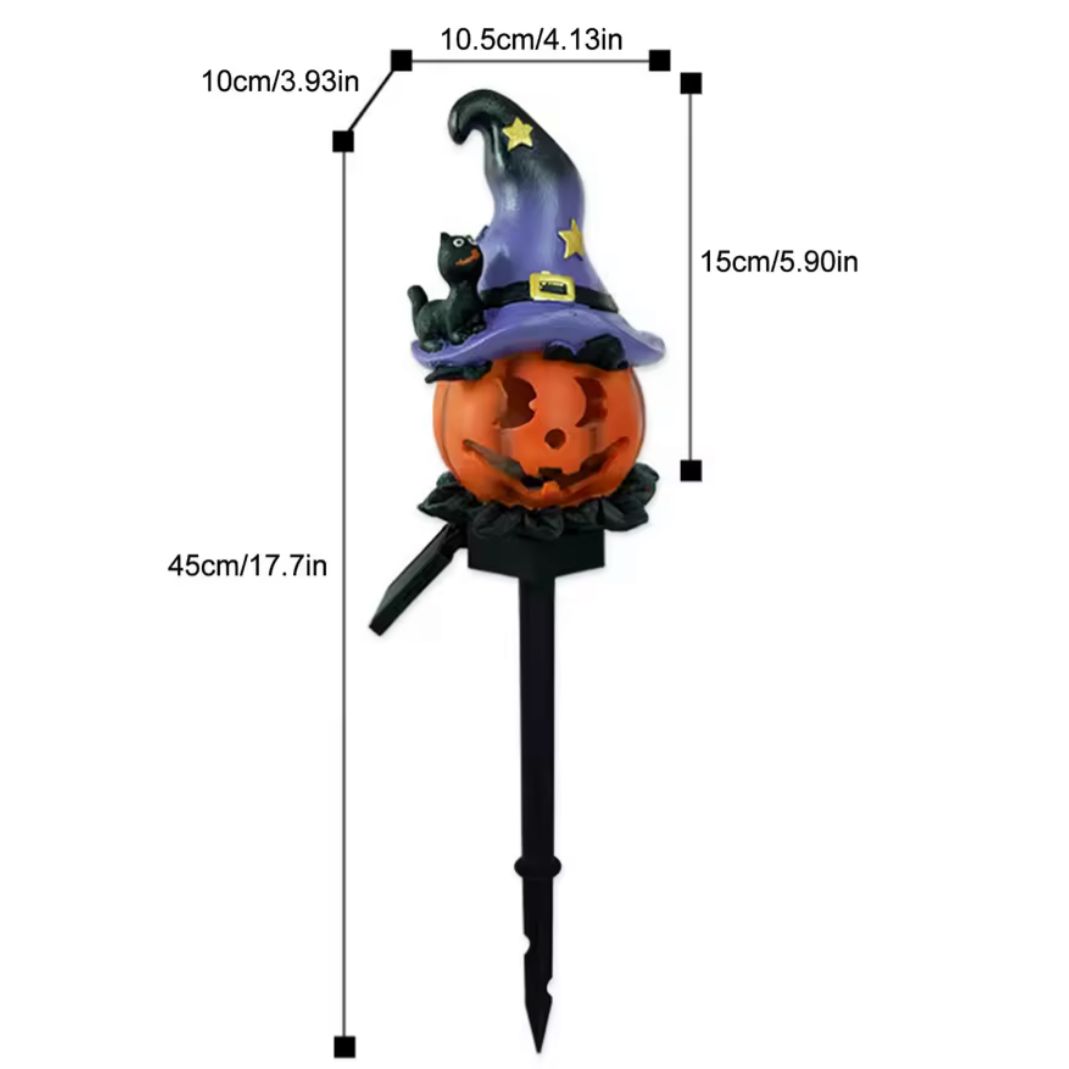 Kit Luminária Solar Abóbora Decorativa - Halloween