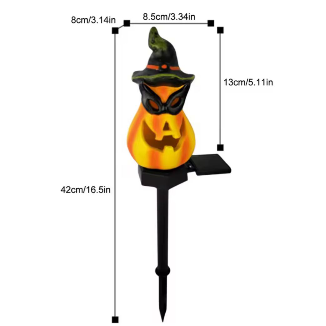 Kit Luminária Solar Abóbora Decorativa - Halloween